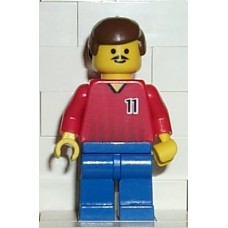 soc068 Soccer Player Red-Blue Team with shirt 11 